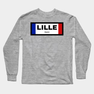 Lille City in French Flag Long Sleeve T-Shirt